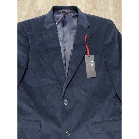 Tommy Hilfiger Men's Modern Fit Blue Plaid Blazer Blue Size 42